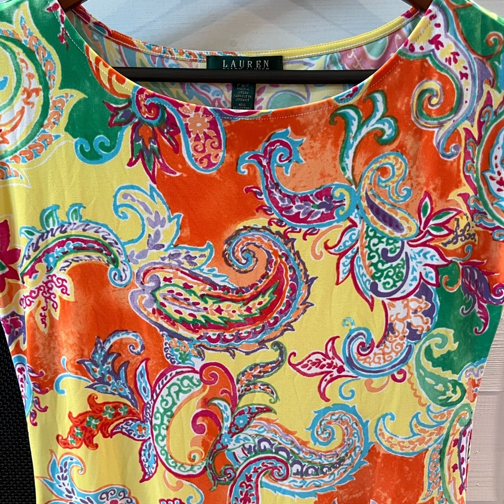 Lauren Ralph Lauren Paisley Dress Petite Small. 1308